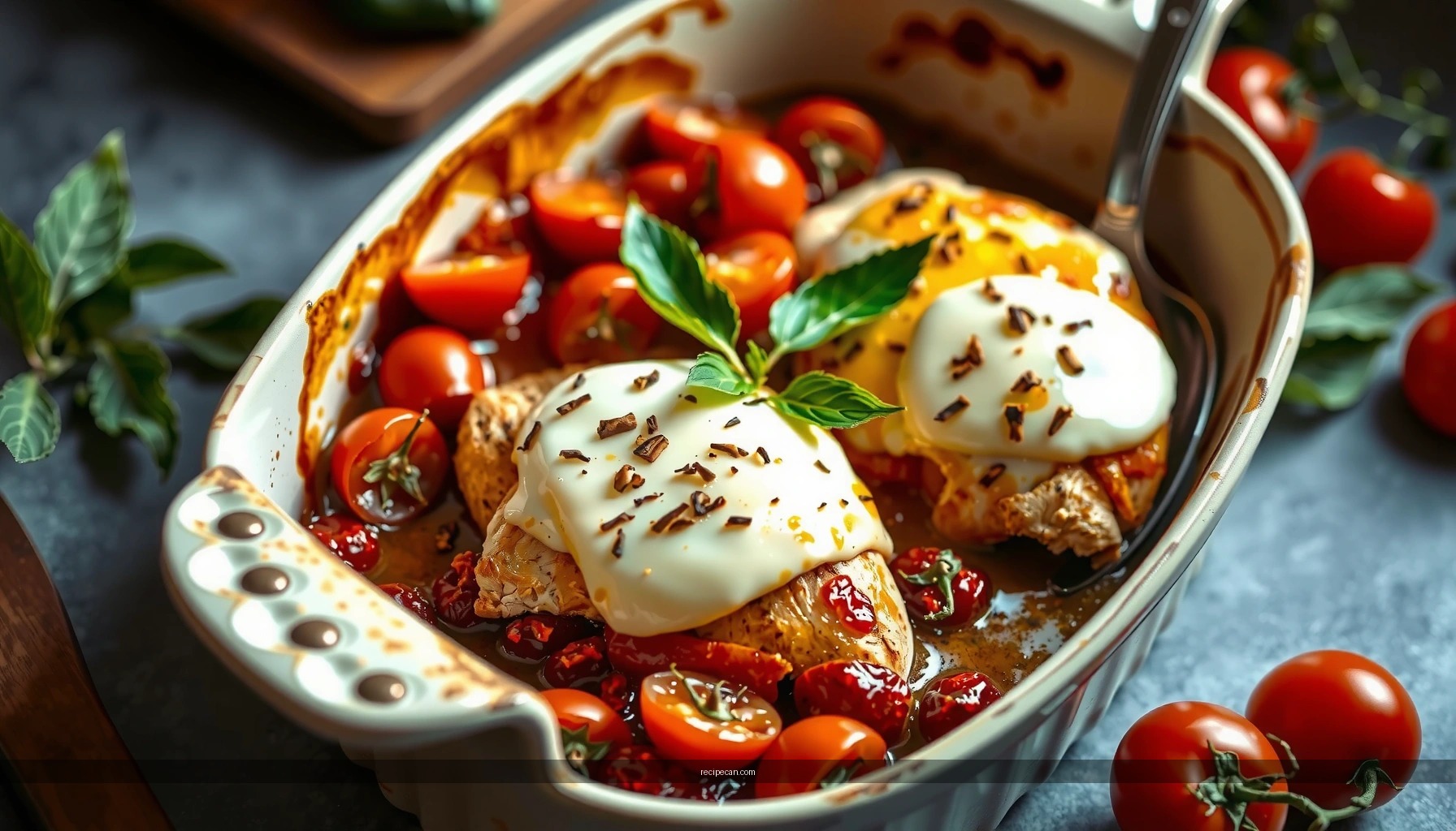 Recipe for Bruschetta Chicken Bake: Easy, Cheesy, and Flavorful
