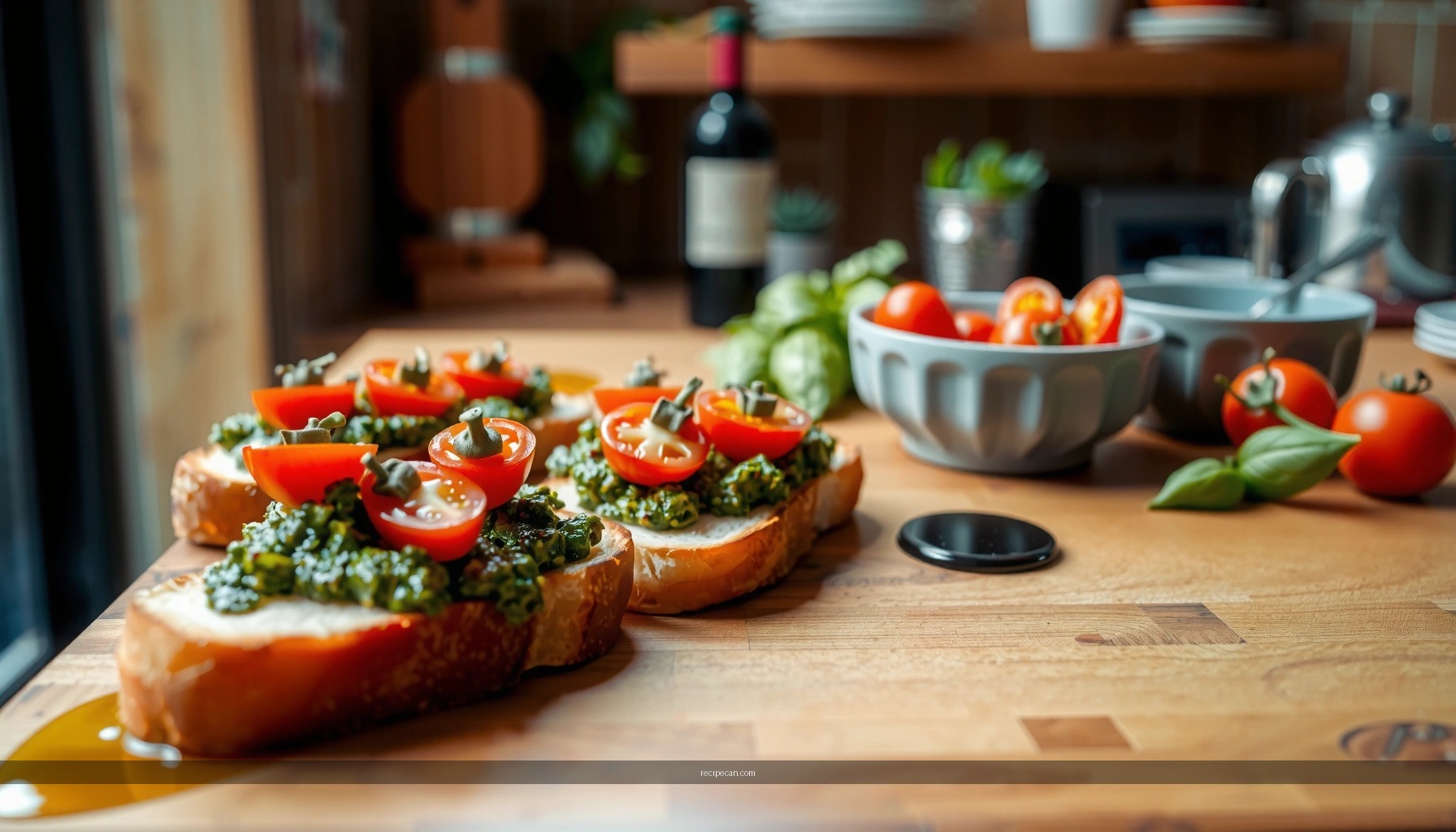 Bruschetta with Pesto Recipe: Easy, Fresh, and Flavorful