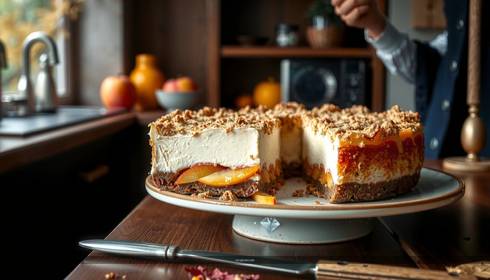 Apple Crumble Cheesecake Recipe: Creamy Cheesecake with Crumb Topping