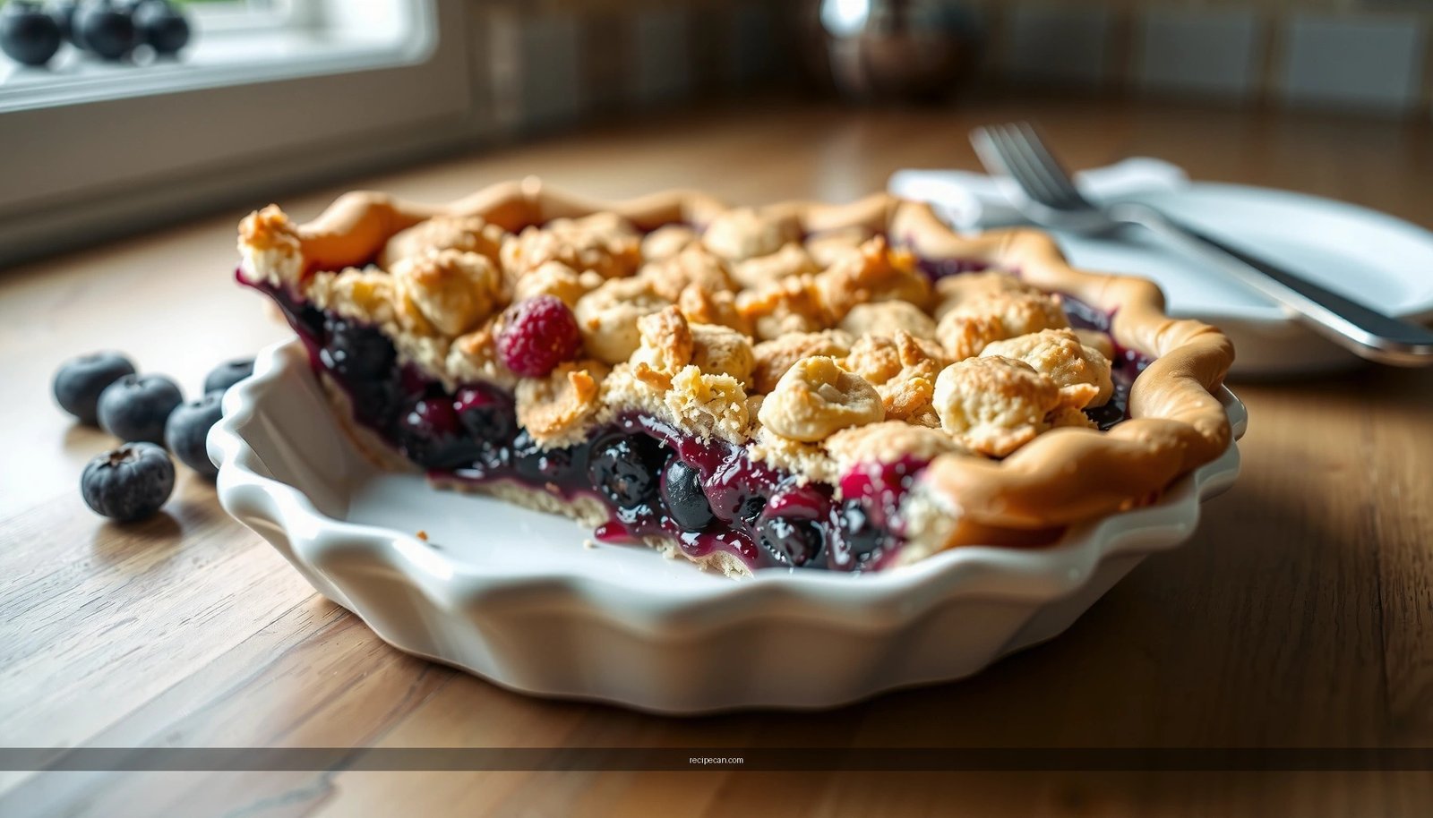 Blueberry Crumble Pie Recipe: Easy Homemade Slice-Ready Dessert