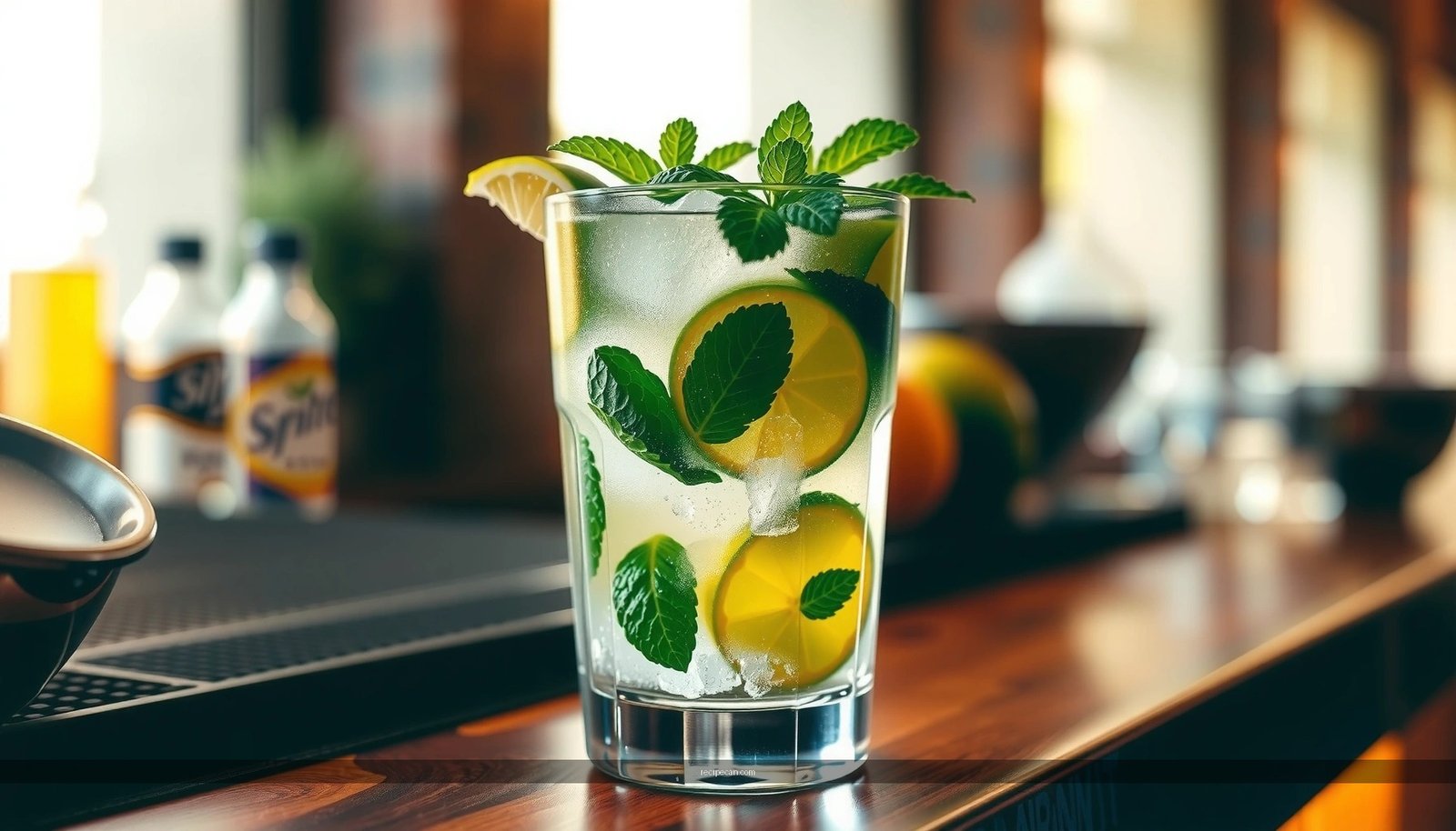 Mojito Mocktail Recipe with Sprite (Fresh Mint & Lime)