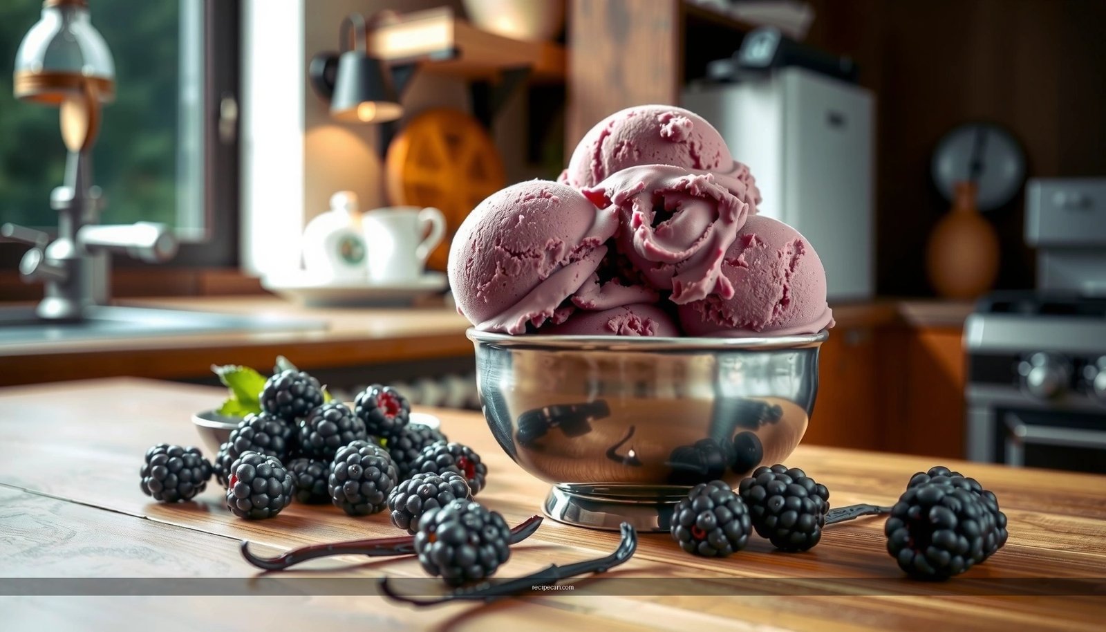 Blackberry Ice Cream Recipe with Ice Cream Maker