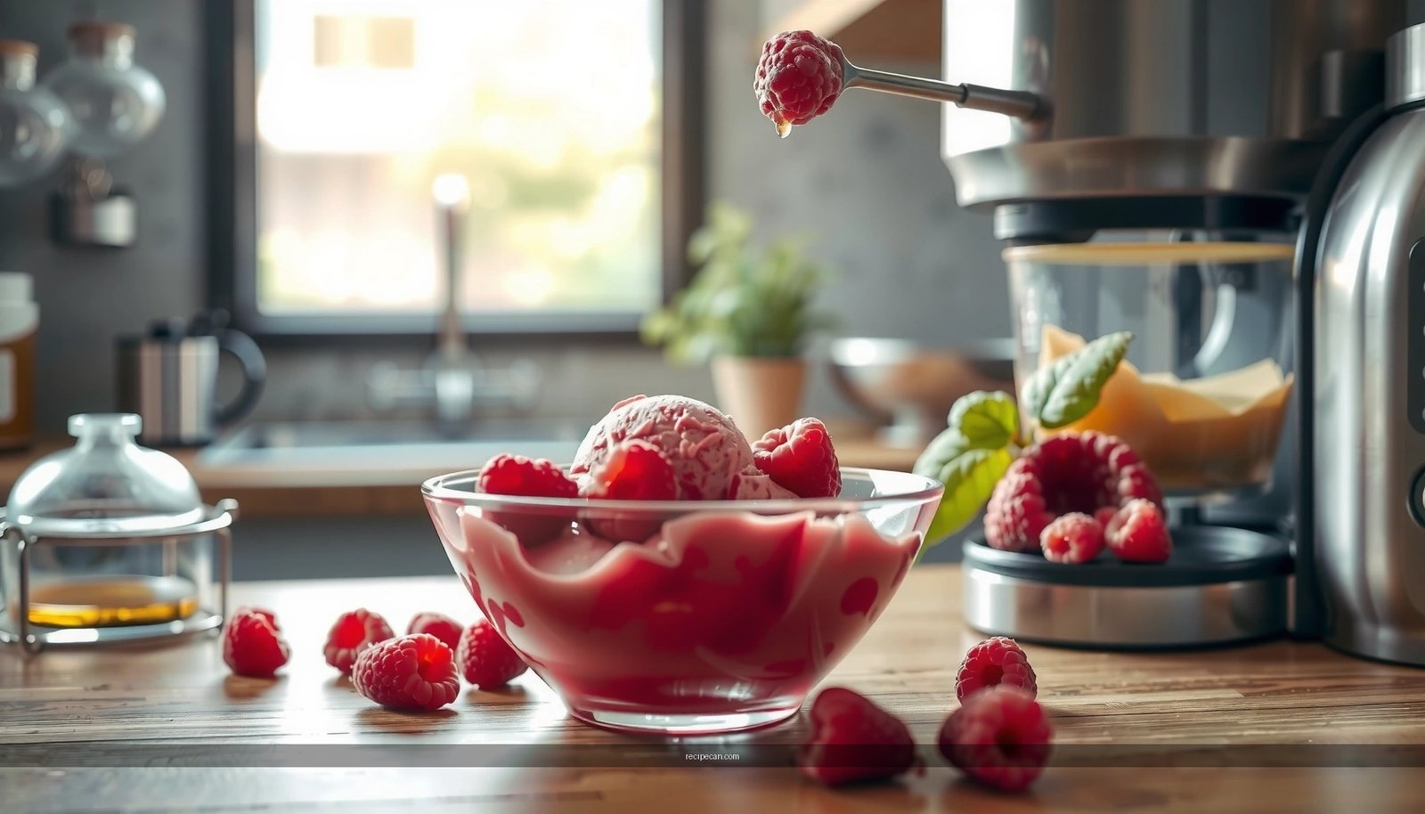 Raspberry Sorbet Recipe for an Ice Cream Maker
