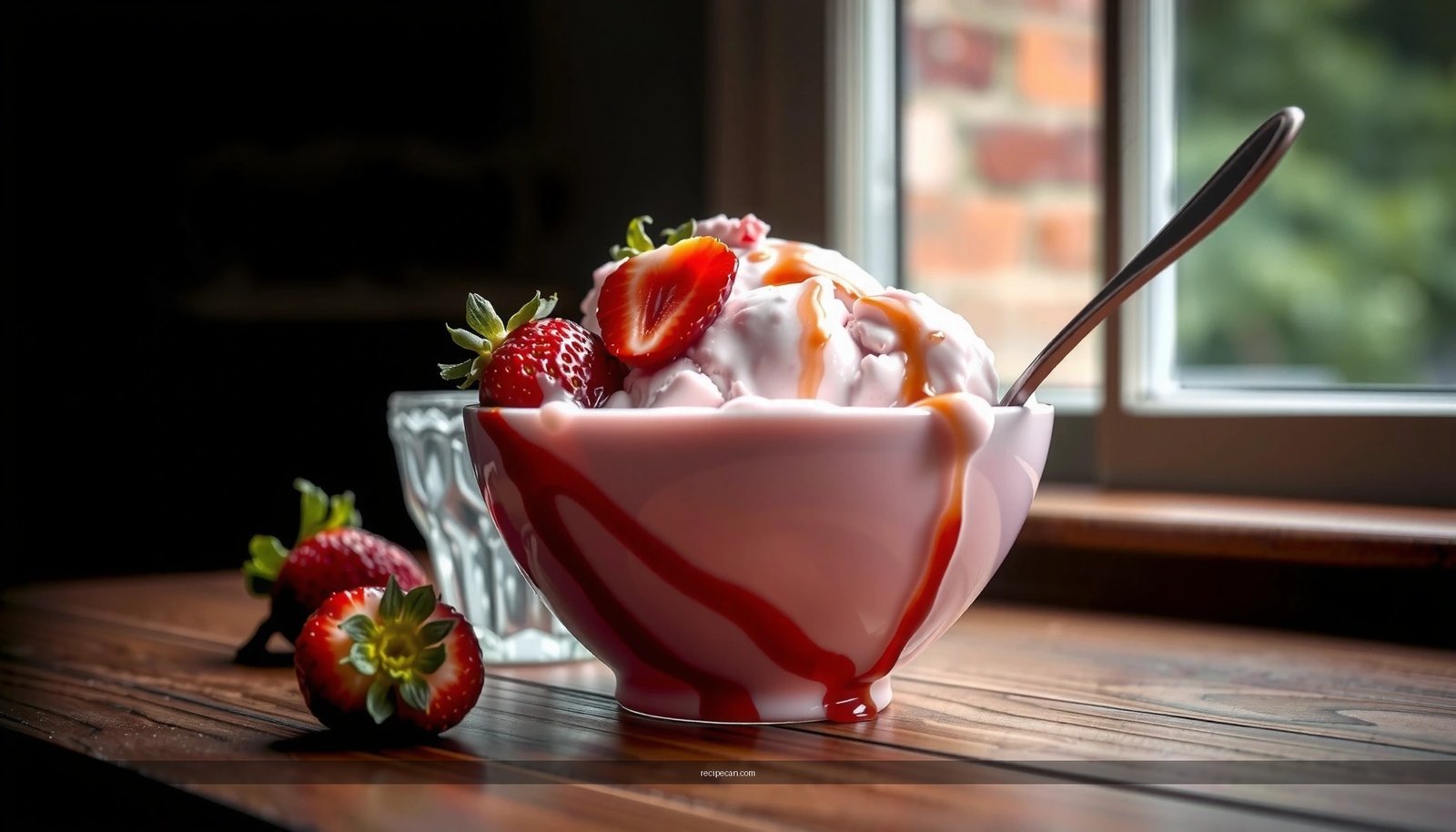 Strawberry Ice Cream Recipe with Frozen Strawberries