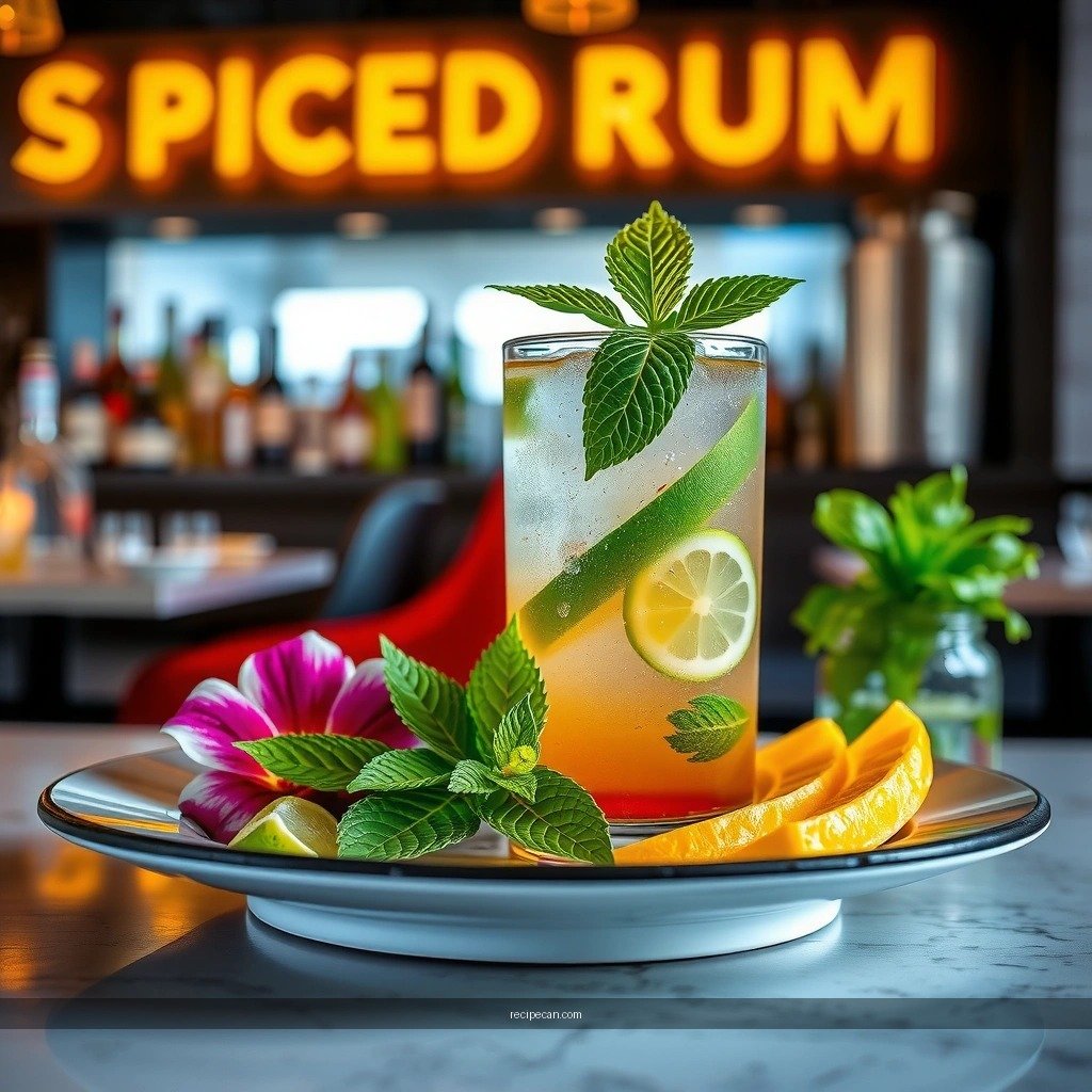 Flavor Variations - spiced rum mojito cocktail recipe