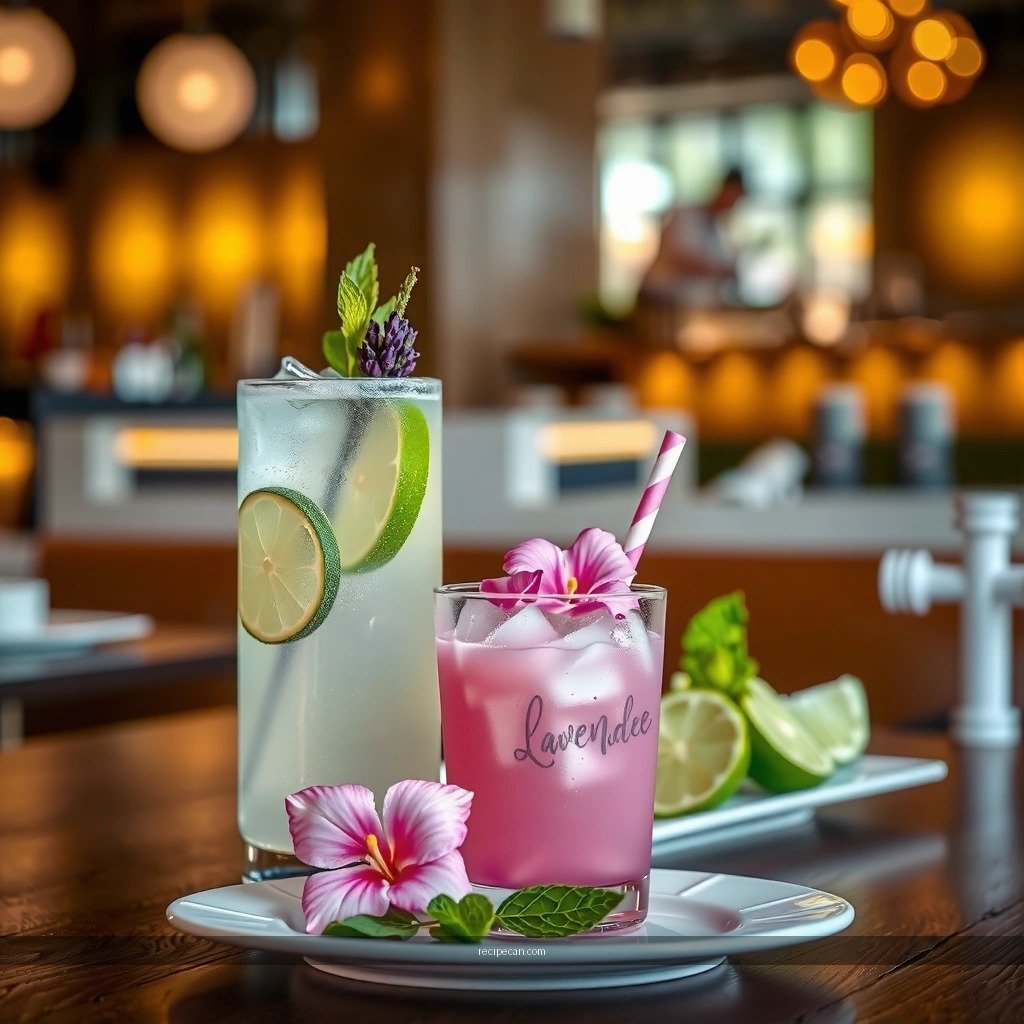 Garnish and Presentation - lavender mojito recipe