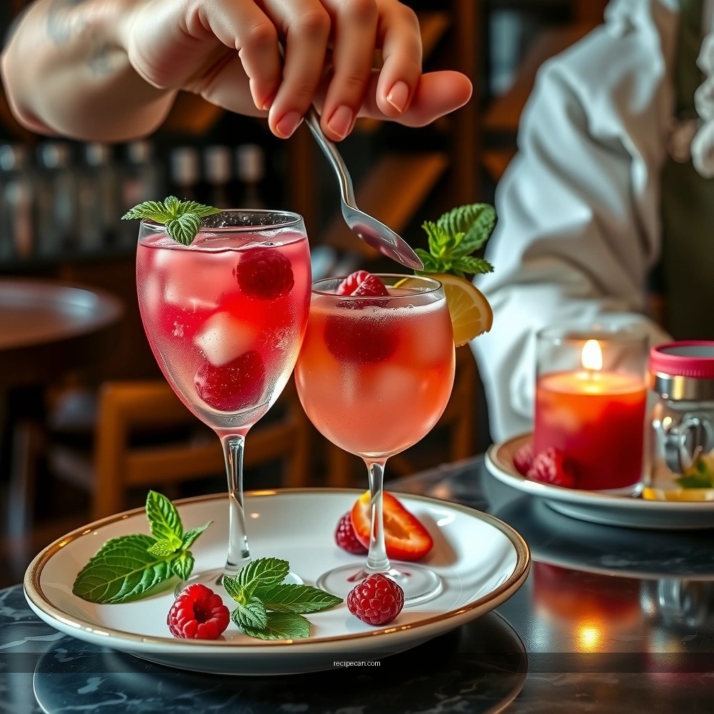 Garnishes - raspberry mojito cocktail recipe