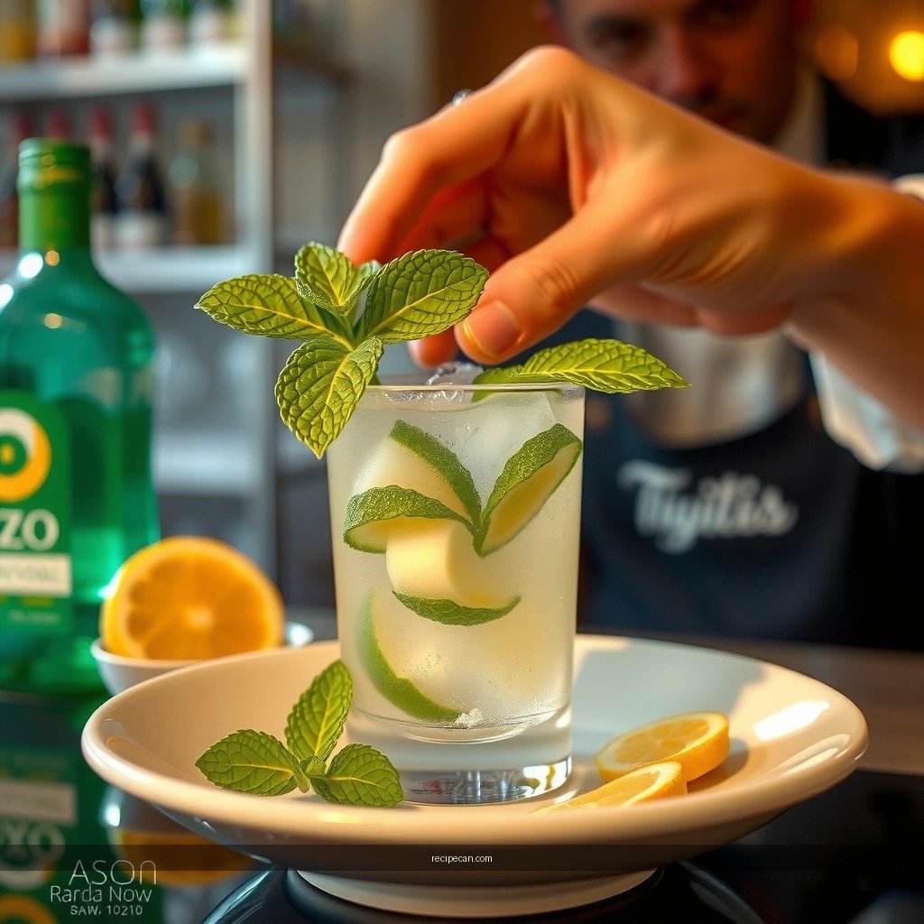 Garnishes - ouzo mojito recipe