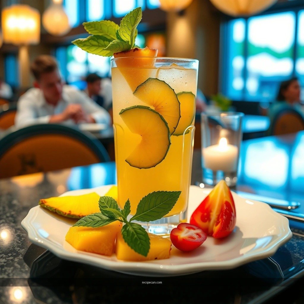 Garnishes - pineapple mojito mocktail recipe