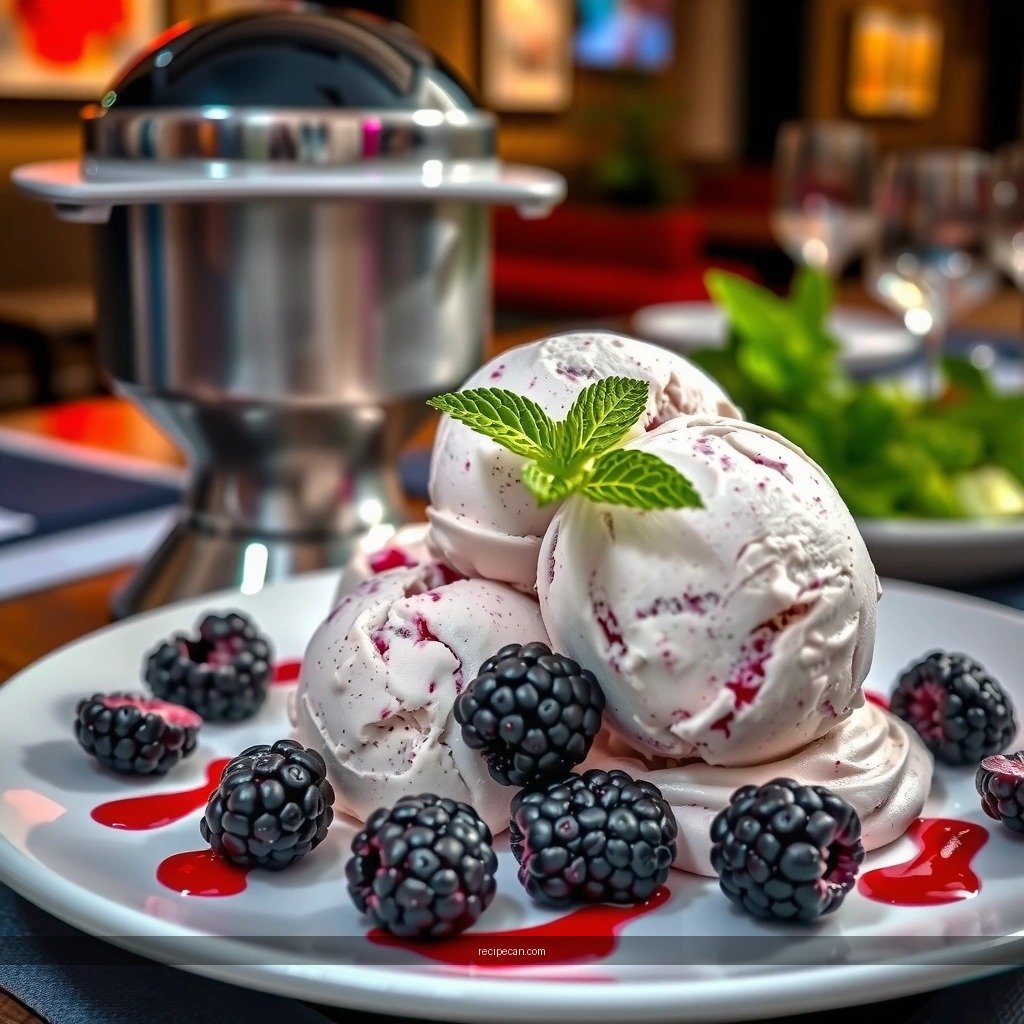 Ice Cream Base - blackberry ice cream recipe with ice cream maker