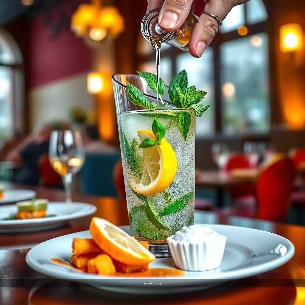 Ice Soda - pitcher of mojito recipe with simple syrup