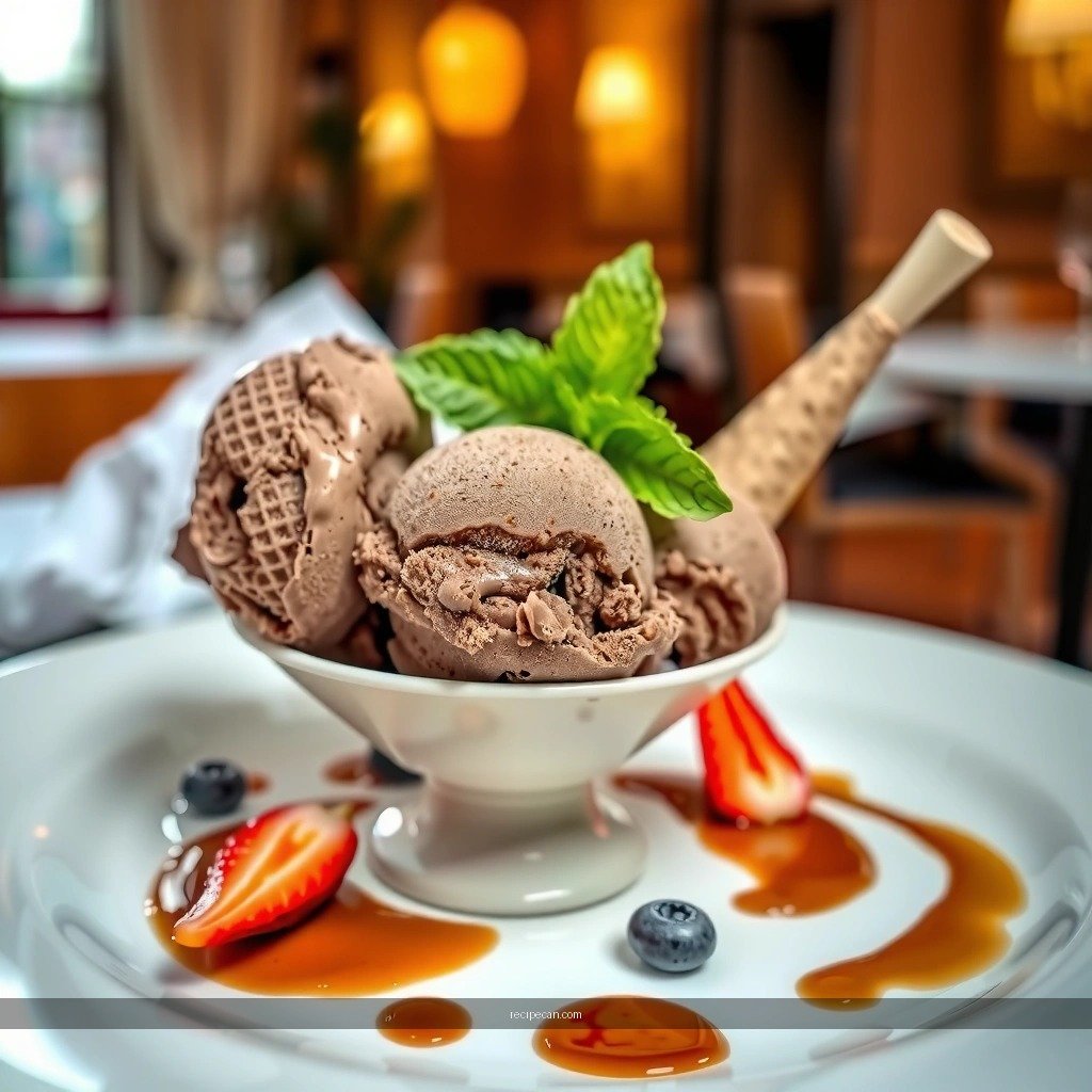 Icy Texture - chocolate ice cream recipe no churn