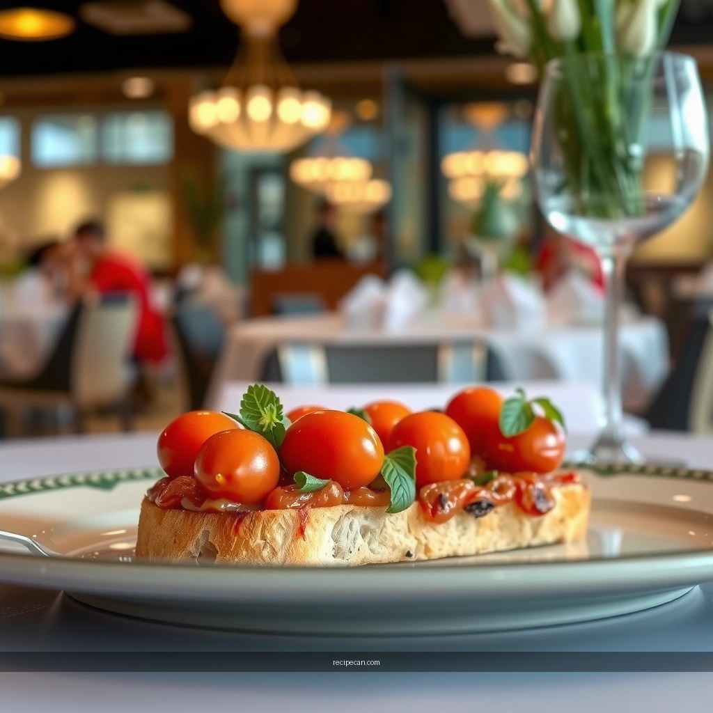 Ingredients - bruschetta recipe with cherry tomatoes