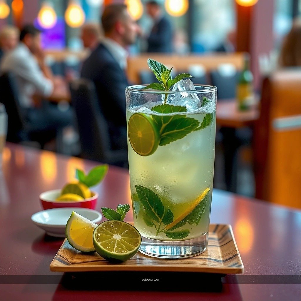 Mint and Lime - sake mojito cocktail recipe