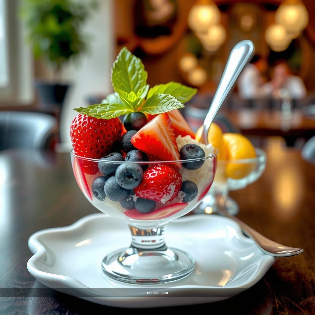 Mixture - ice cream with fruits recipe