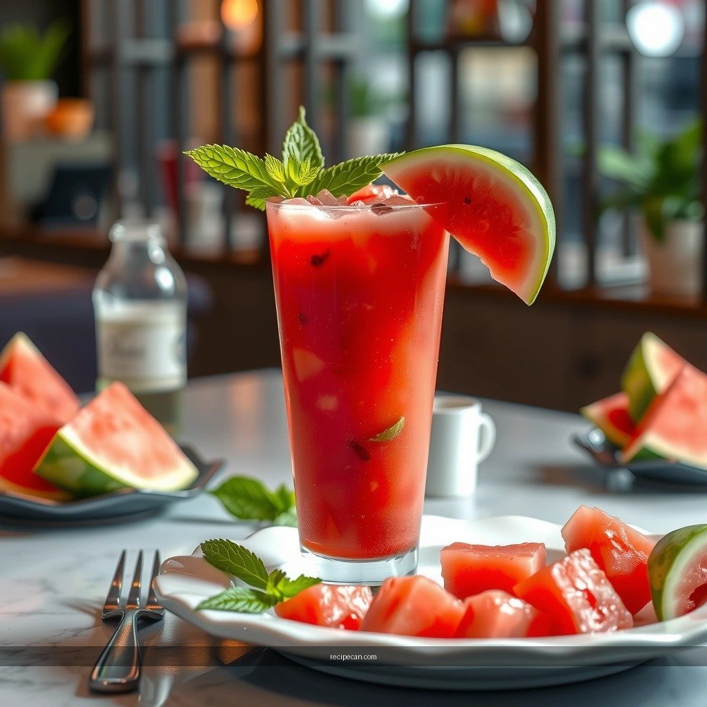 Mojito-Style Finishing Touches - watermelon mojito tropical smoothie recipe