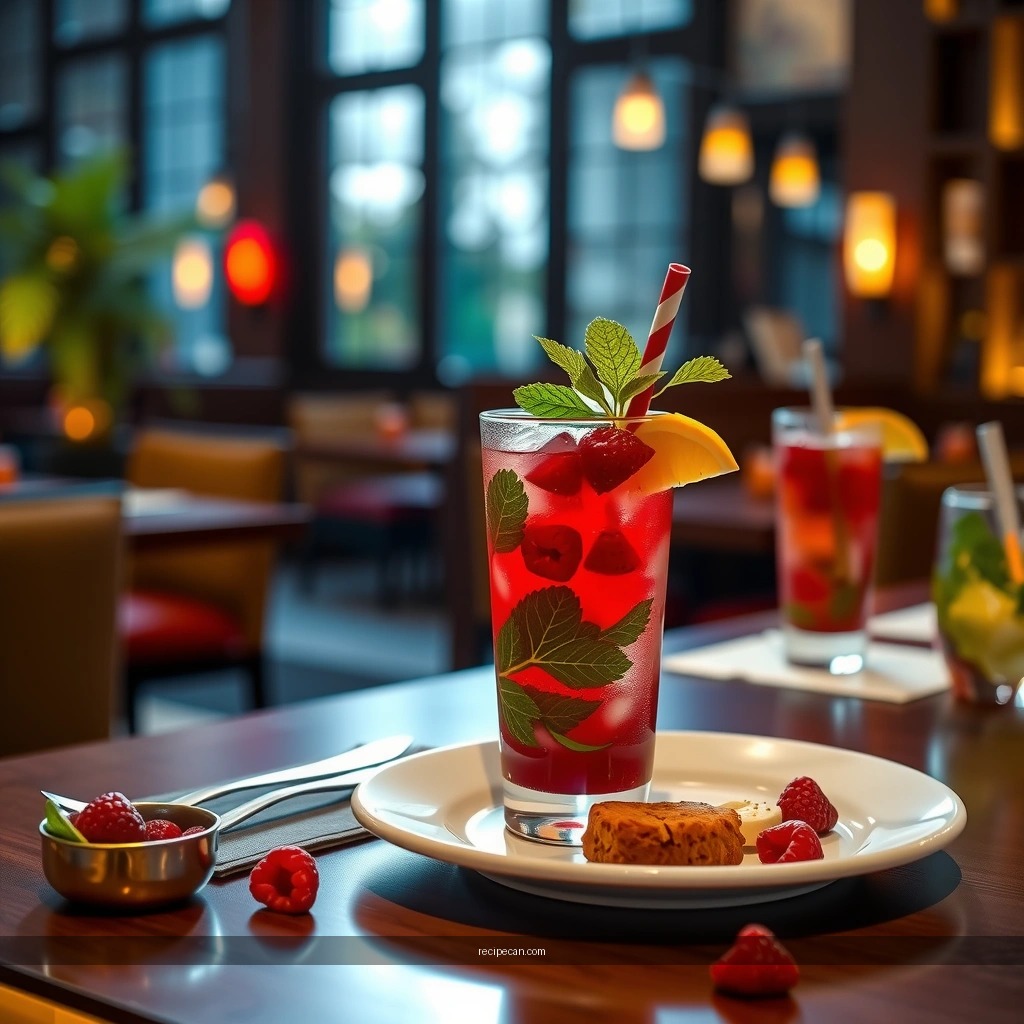 Muddle Mint and Lime - raspberry mojito drink recipe