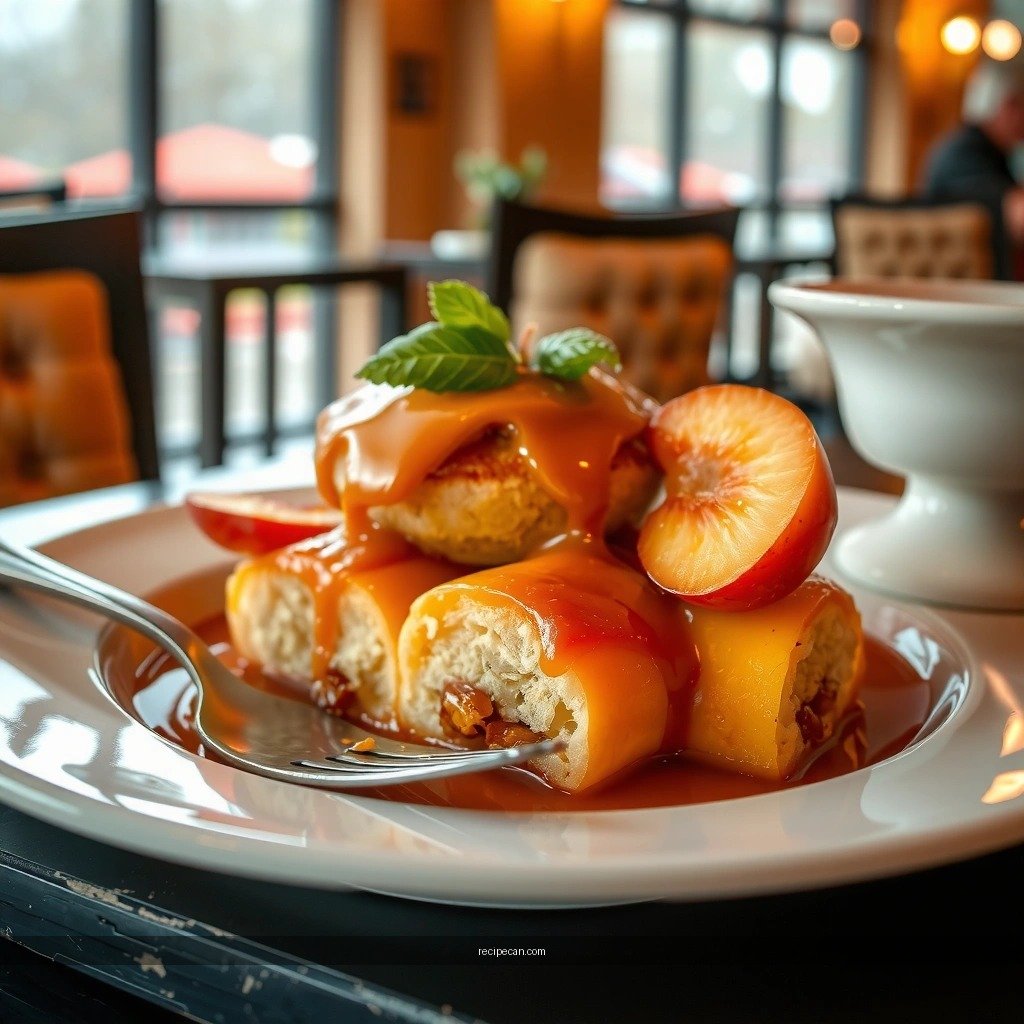 Peach Bread Pudding - peach bread pudding dessert recipe