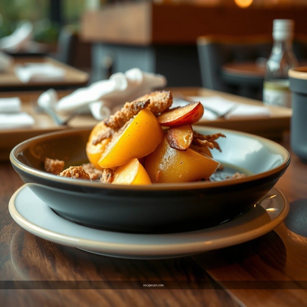 Peaches - recipe for peach crumble