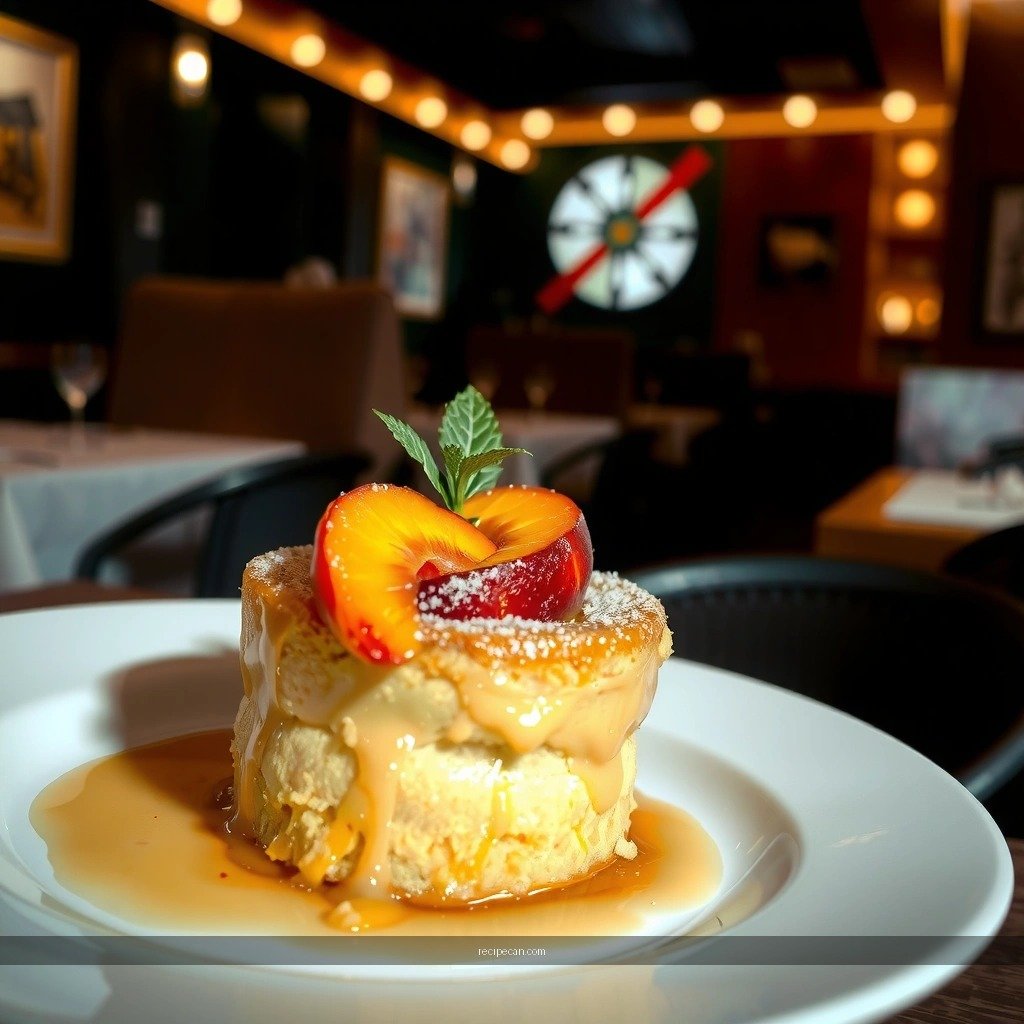 Peaches and Bread - peach bread pudding dessert recipe