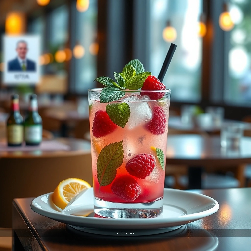 Raspberry and Mint - raspberry mojito cocktail recipe
