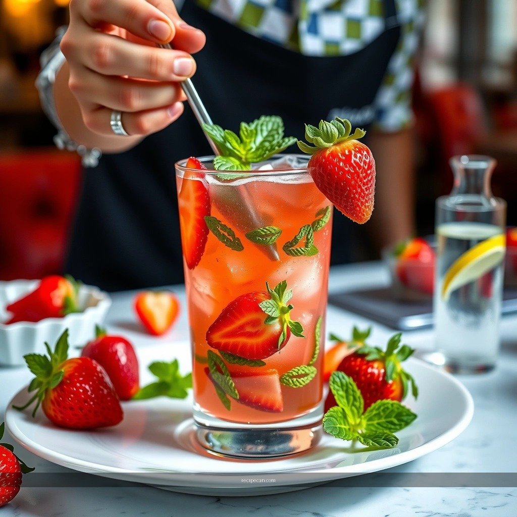 Soda and Garnish - easy strawberry mojito recipe