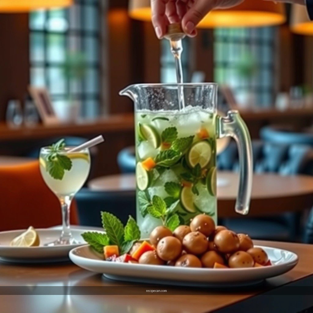 Soda-to-Lime Balance - mojito mocktail pitcher recipe