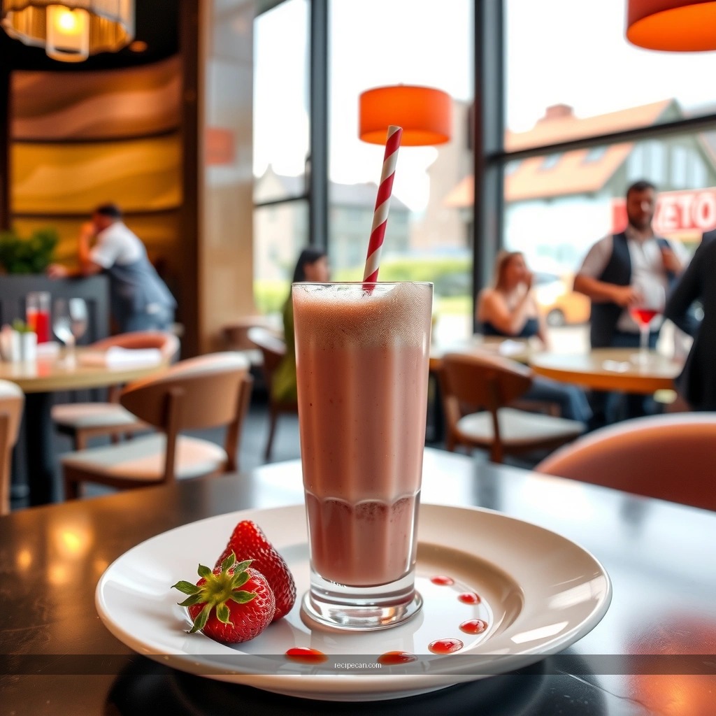 Strawberry Milkshake - easy strawberry milkshake recipe