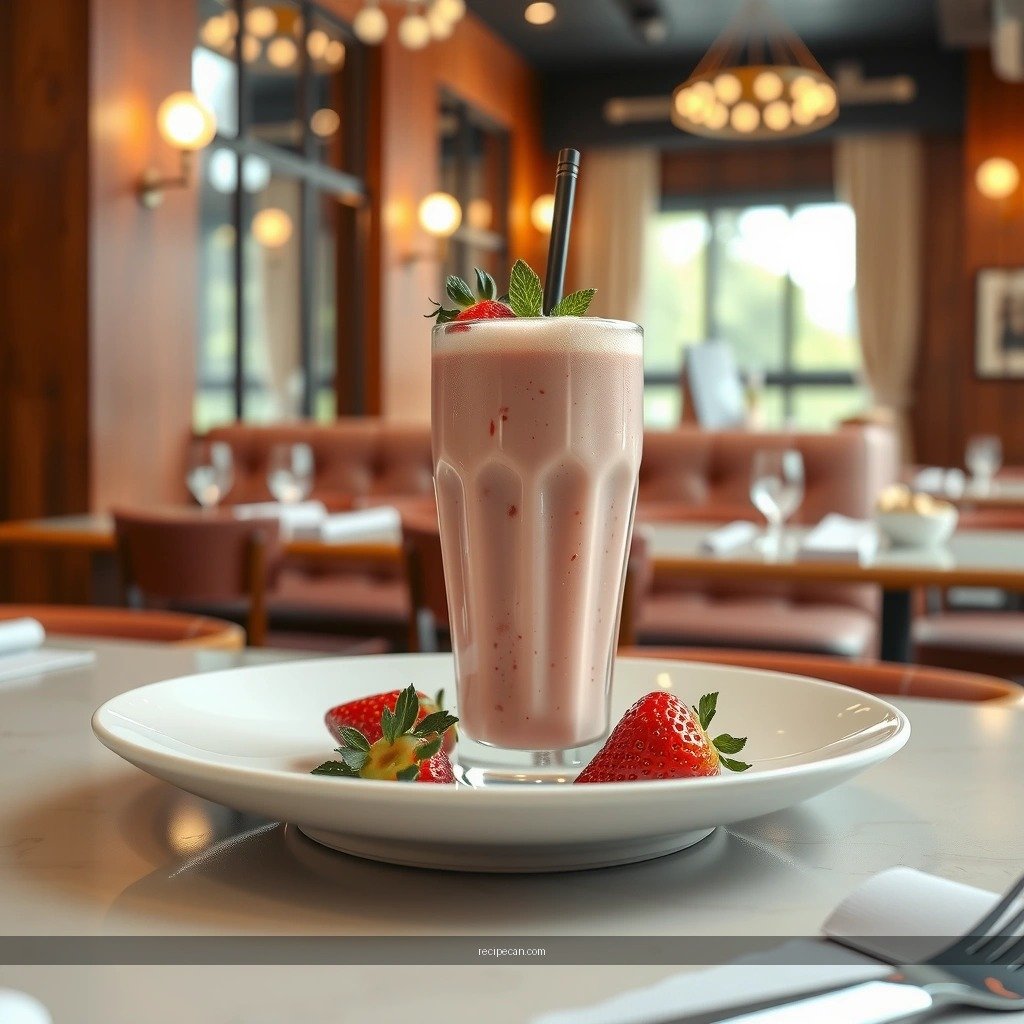 Strawberry Milkshake - simple strawberry milkshake recipe