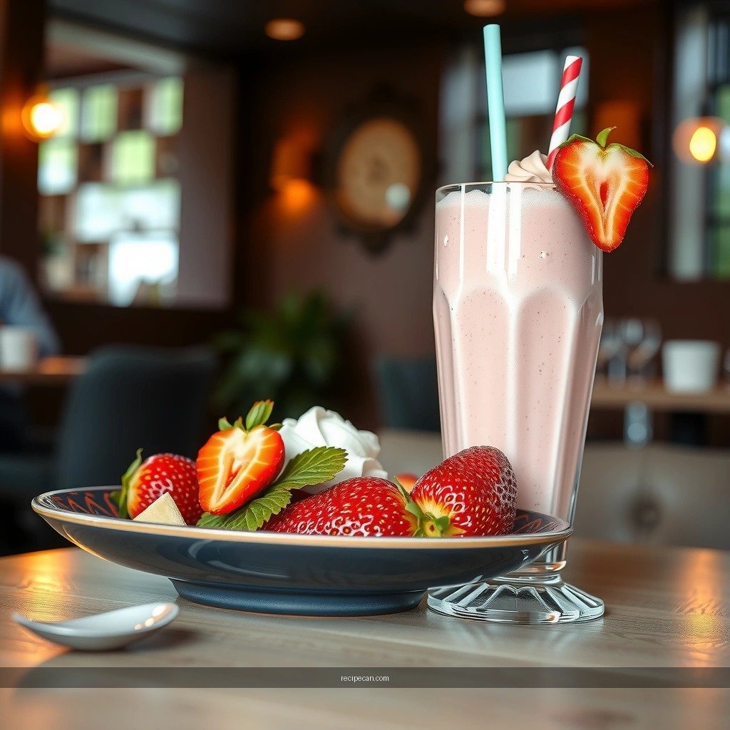 Strawberry Milkshake - healthy strawberry milkshake recipe