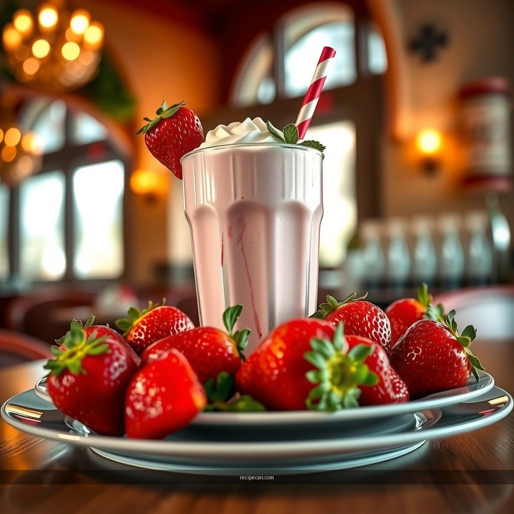 Strawberry Milkshake - fresh strawberry milkshake recipe