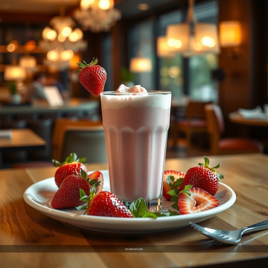 Strawberry Milkshake Recipe - healthy strawberry milkshake recipe