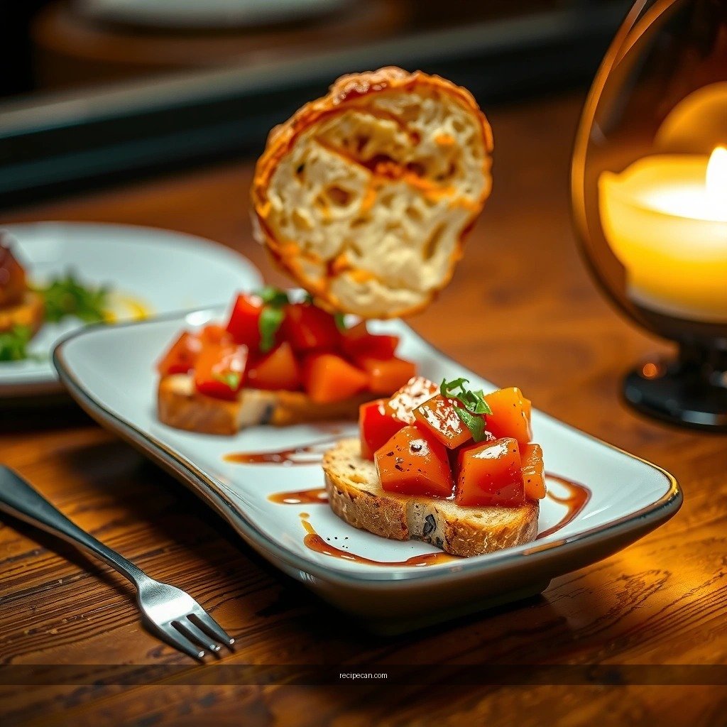 Toasting the Bread - bruschetta recipe olive garden