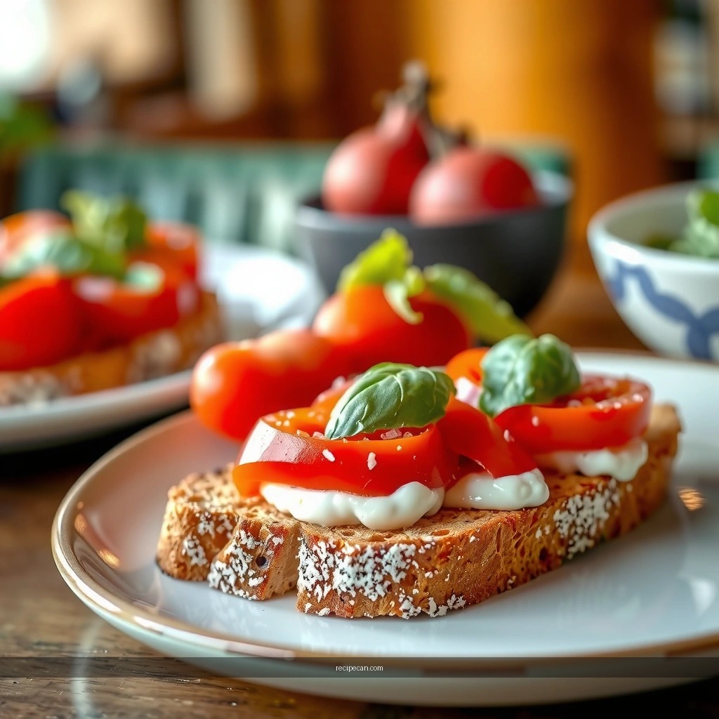 Tomato & Basil Bruschetta Topping - recipe for bruschetta toast