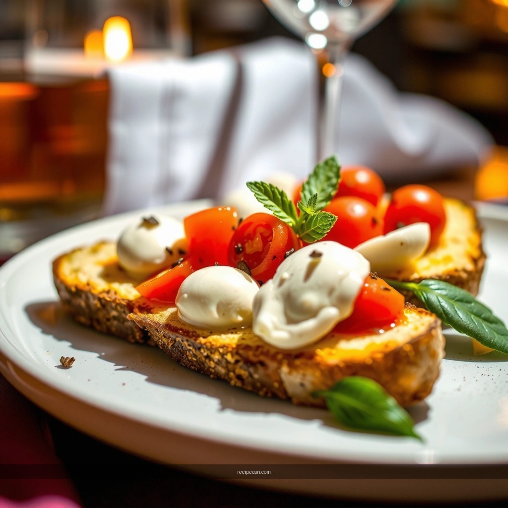 Tomato-Garlic Topping - bruschetta with mozzarella cheese recipe