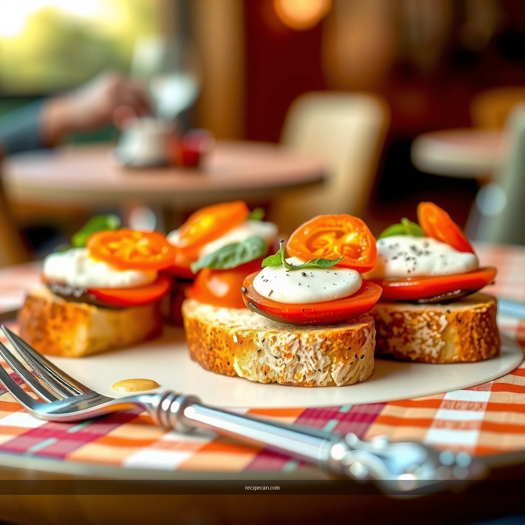 Tomato Topping - italian bruschetta recipe with mozzarella