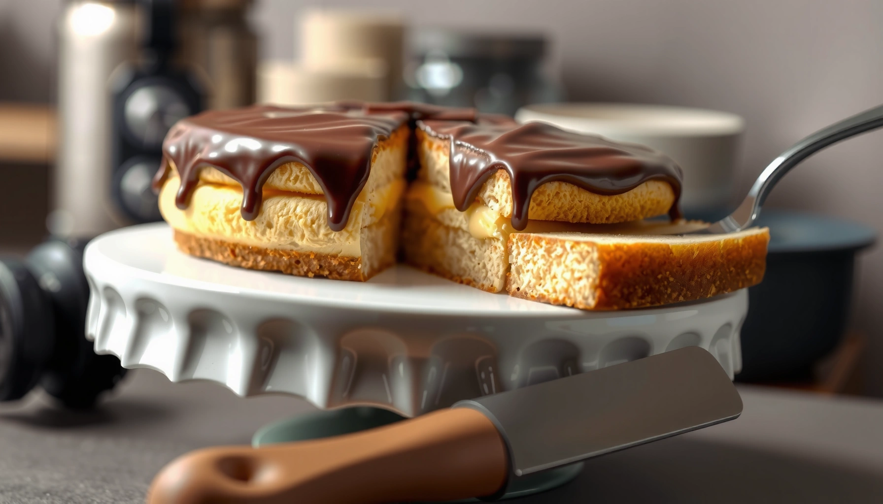 Boston Cream Cake Recipe: Fluffy Cake, Custard Filling, Chocolate Glaze
