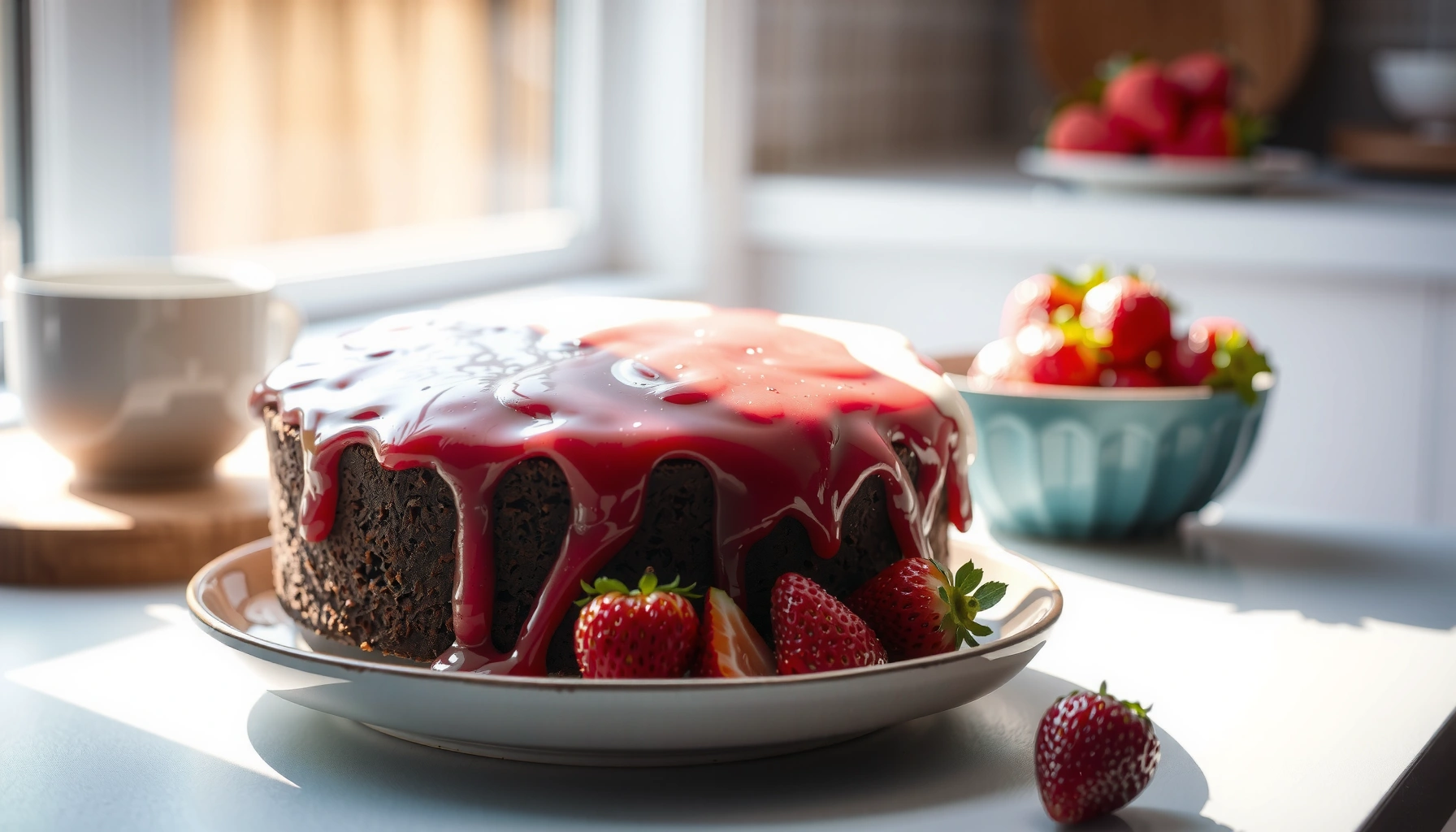 Simple No Sugar No Flour Strawberry Cake Recipe