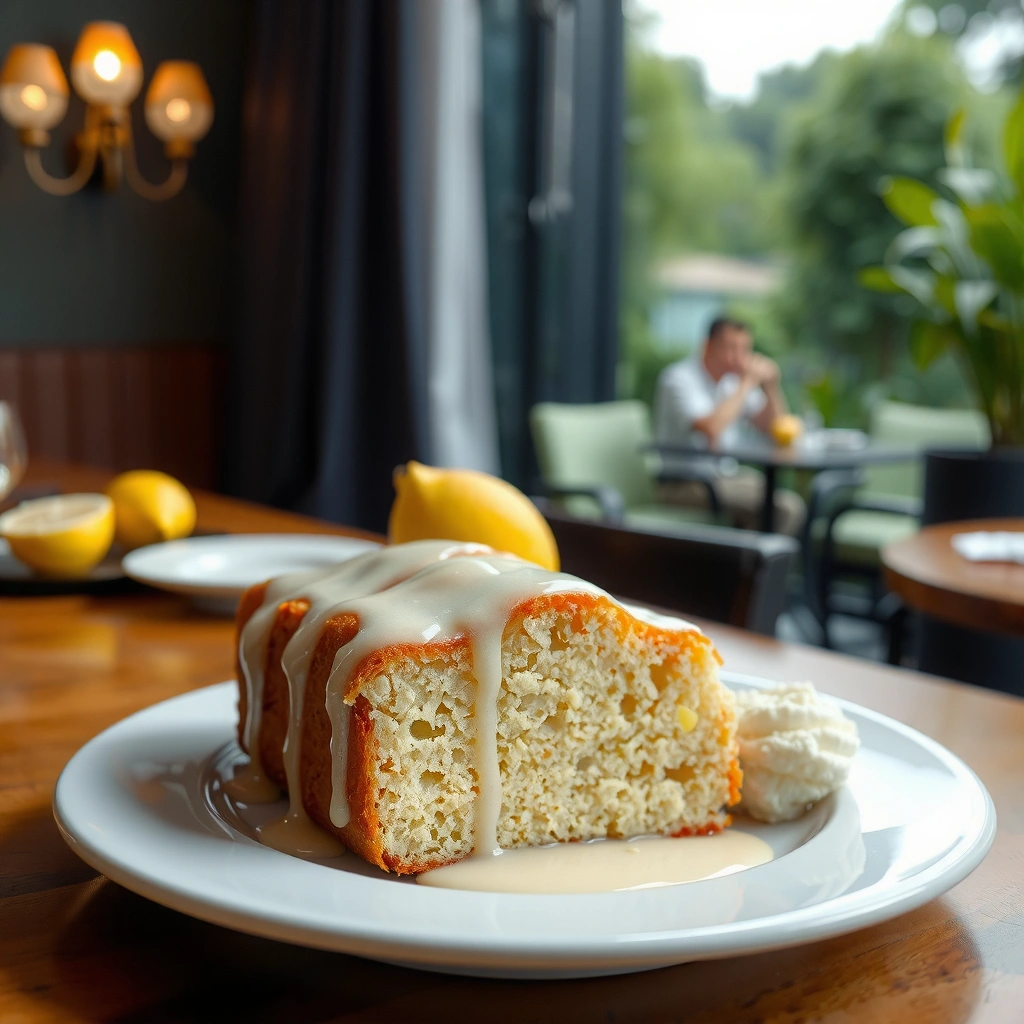 Lemon Cake - sugar free lemon cake sliced with icied glaze recipe