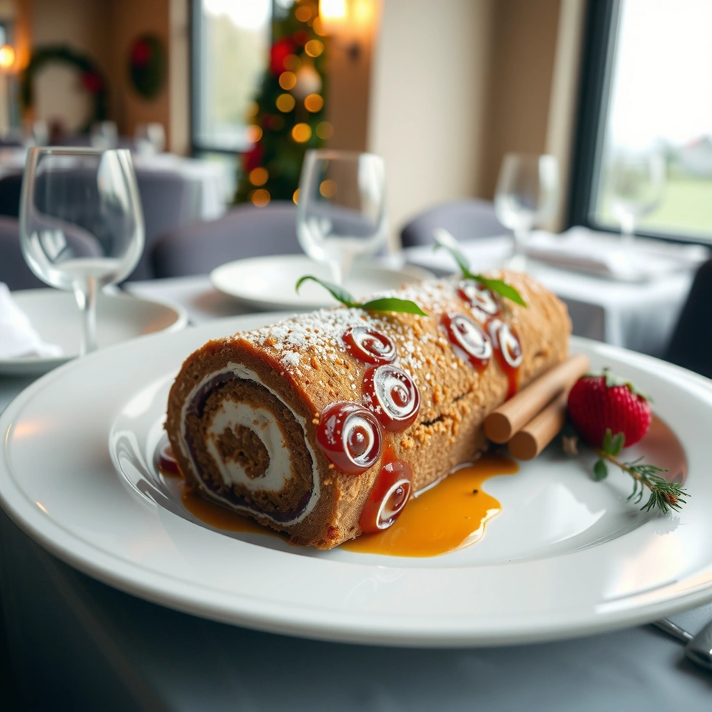 Yule Log Cake - easy recipe for yule log cake